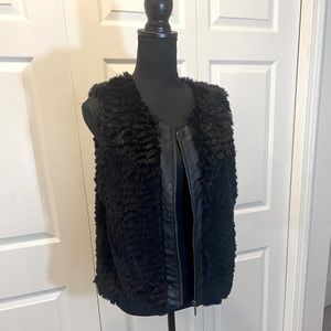 Kensie Black Faux Fur Vest